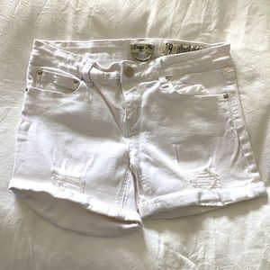 White denim shorts